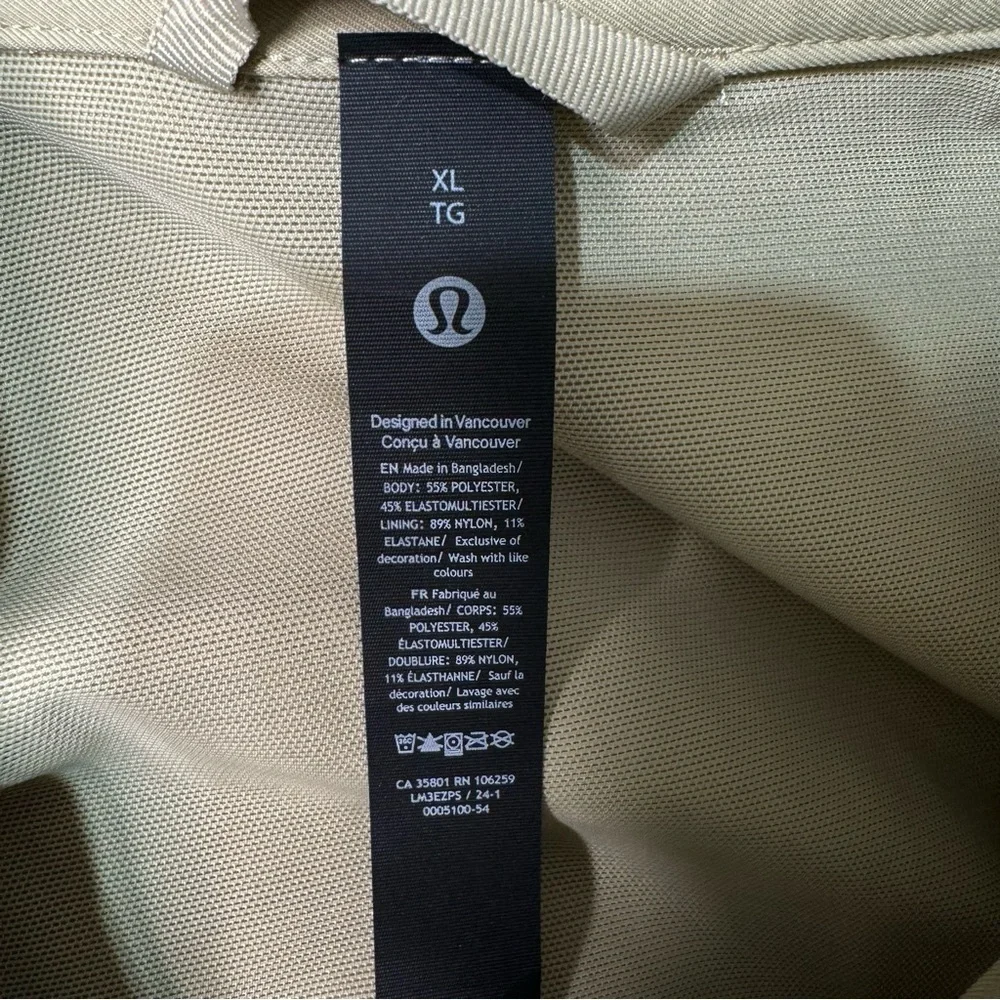 Lululemon Men’s Twill Full Zip Moto Jacket Compass Khaki XL NWT - Picture 12 of 12
